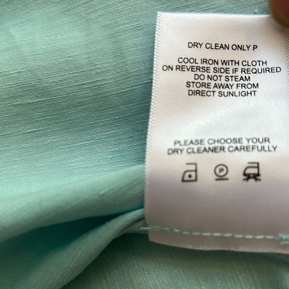 Aje Moonglade Pierced Fit and Flare Ruched Blouse in Spearmint Blue Size 8 - Picture 16 of 16